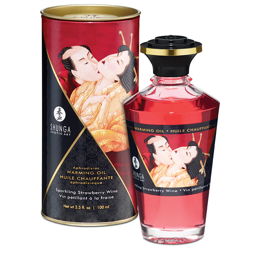 Shunga Aphrodisiac Warming Oil-Blazing Cherry 3.5oz - Image 3